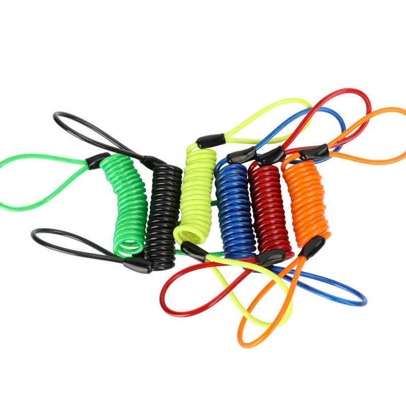 Source manufacturer helmet motorcycle disc brake lock anti-theft spring reminder rope European and American creative travel wire rope