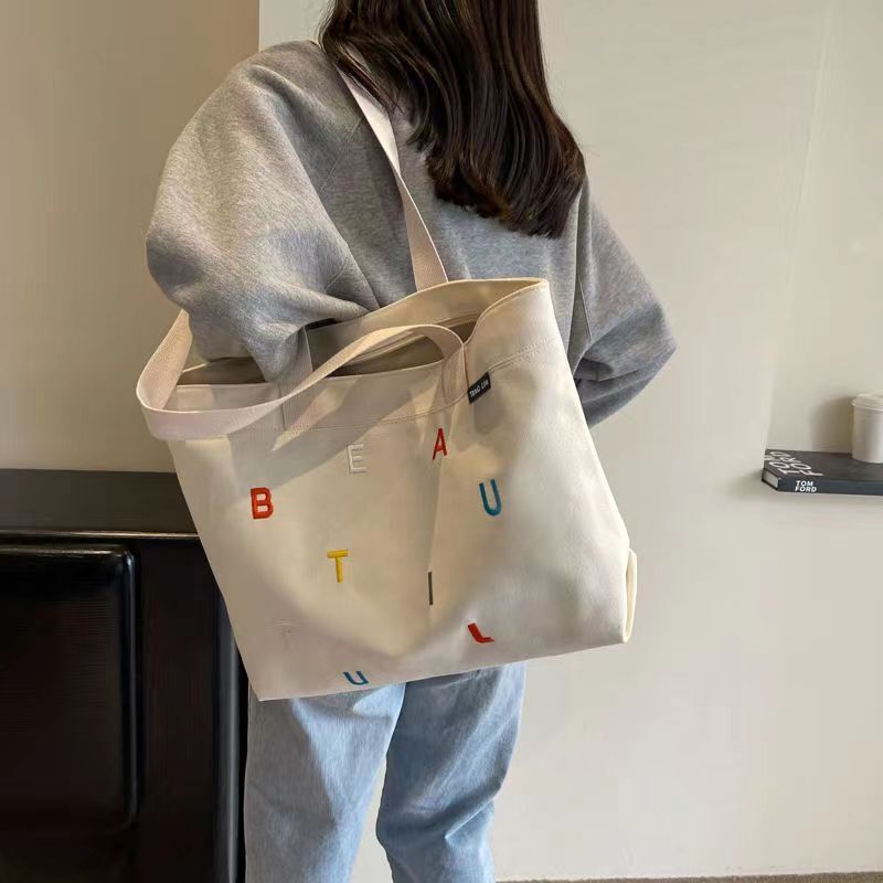 Canvas Bag for Office Workers, Versatile Shoulder Bag for Commuting, Large Capacity for Books, Student Class Tote Bag, Ins Cartoon Bag Canvas Bag for Office Workers, Versatile Shoulder Bag for Commuting, Large Capacity for Books, Student Class Tote Bag, Ins Cartoon Bag