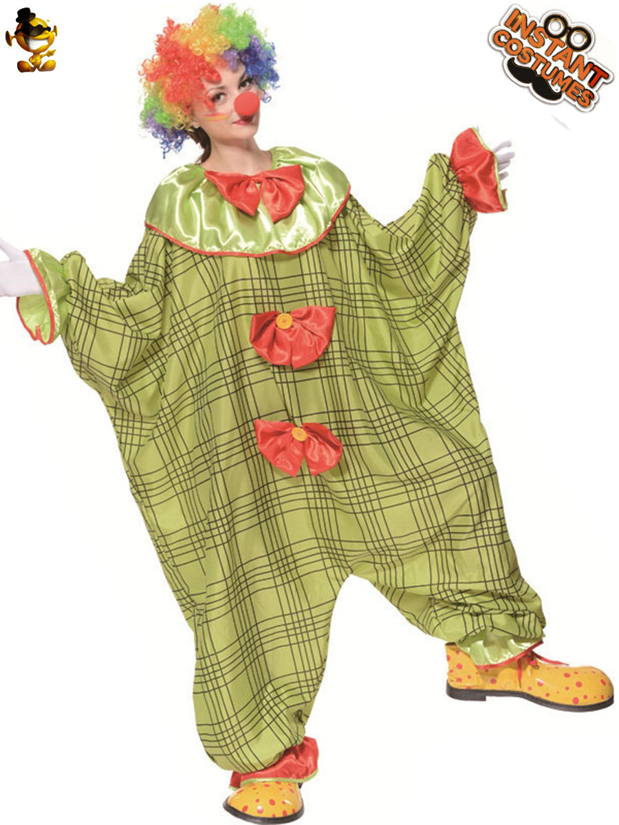 Adultos de Halloween payaso juego traje carnaval Bolsillo grande feliz fiesta payaso pareja ropa Cosplay
