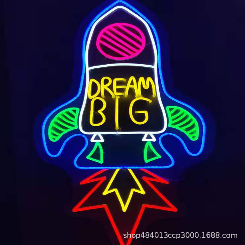 定制柔性霓虹灯发光字LED灯招牌门头广告户外防水LOGO设计彩灯