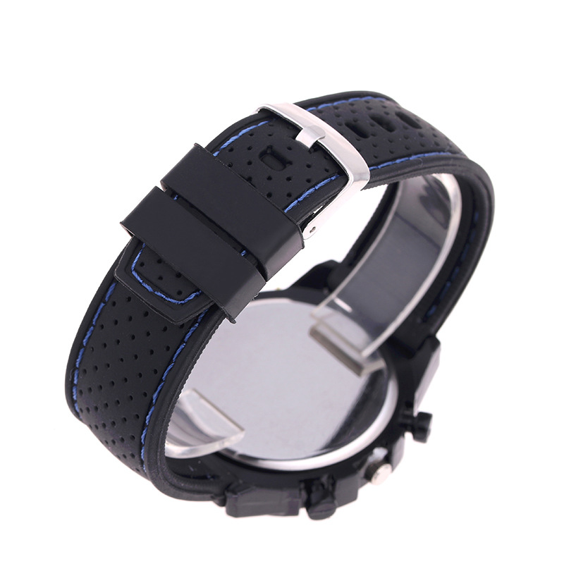 Men's Fashion Three Eyes Sports Hot selling Large dial Silicone Watch_voghion.com