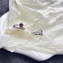 纯银S925戒托圆6mm新款饰品SS29