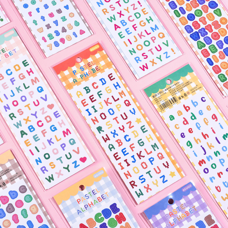 Candy -colored digital letters Korean INS wind hand account card…