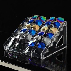 Sunglasses display rack, multi-layer step shelving, sunglasses showcase, transparent acrylic glasses storage box
