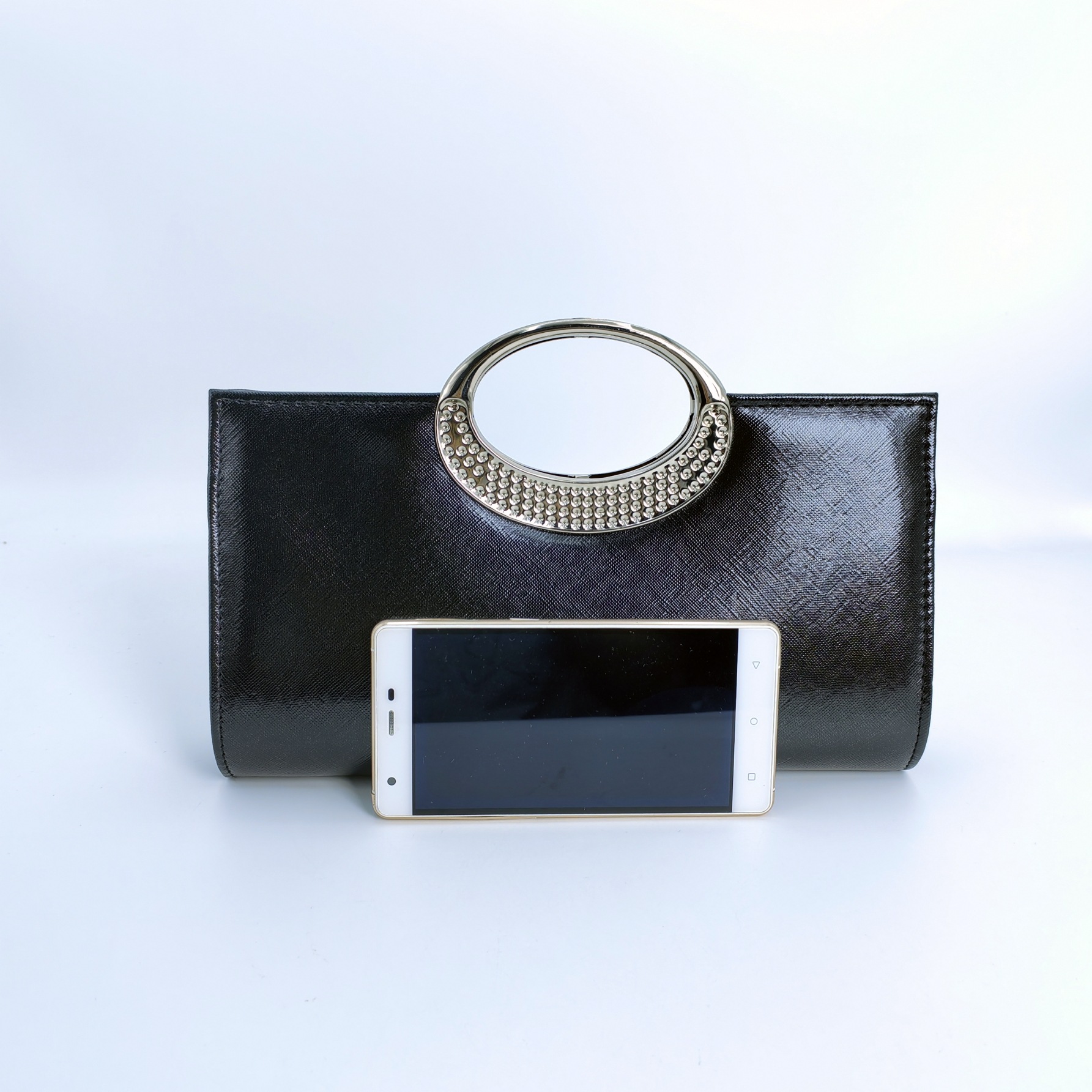 2025 New Glossy Leather Diamond-Encrusted Women's Evening Bag Fashion Crossbody Bag Luxury Clutch Bridal Bag - Thumbnail 2