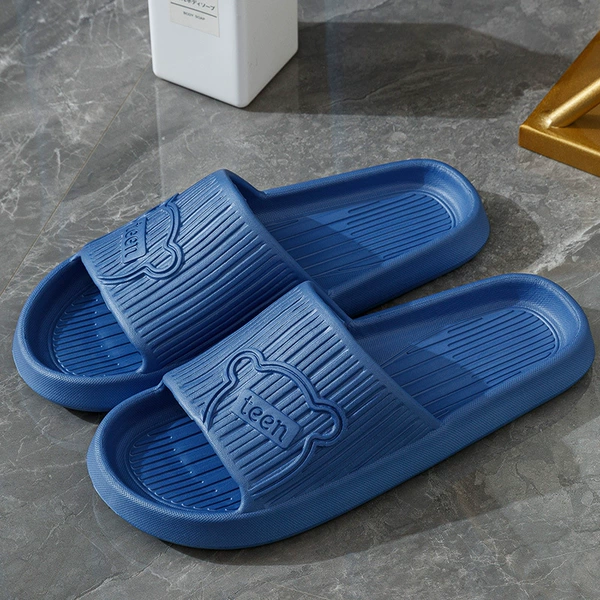 Blue slippers, with little bears