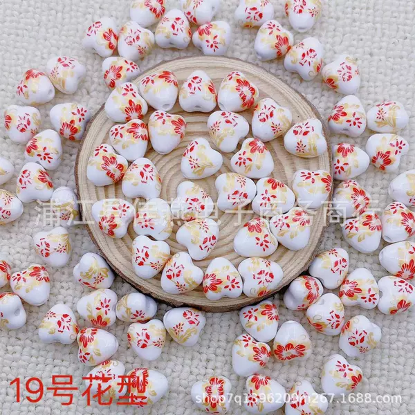 Heart -shaped flower ceramic beads [19]
