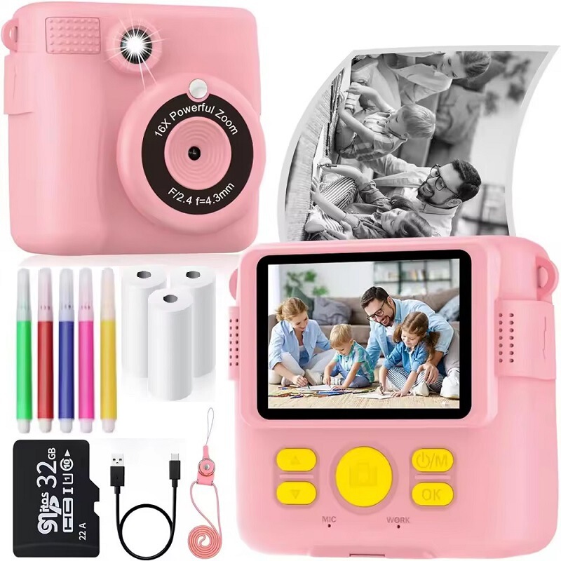 Polaroid children's camera thermal printing camera cartoon smart toy DIY HD mini SLR gift