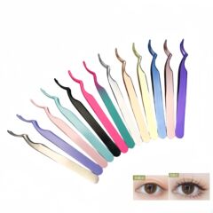 Manufacturer stainless steel false eyelash auxiliary tweezers whole piece self-grafting false eyelash auxiliary beauty cross-border