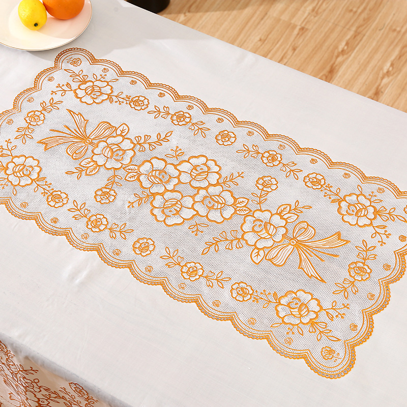 Elegante diseño floral simple sensación de toal de mesa impermeable a prueba de contaminación a prueba de aceite toal de mesa sin lavado