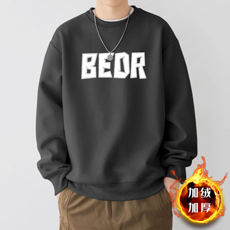 Suéter de cuello redondo para hombres otoño y invierno marca de moda americana de alta calle impresión suelta chaqueta deportiva de moda camiseta de manga larga casual