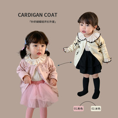維木童裝女童針織衫2024春裝新款兒童韓版開衫上衣外套女寶寶衣服