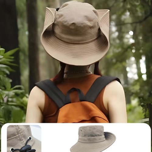 Summer Hiking Fisherman Hat for Men and Women, Thin, Large Brim, UV Protection, Outdoor Camping Sun Protection, Quick-Drying Waterproof Hat