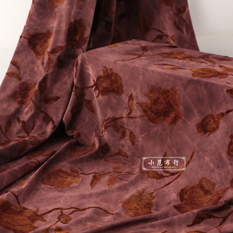 Burgundy velvet cloth