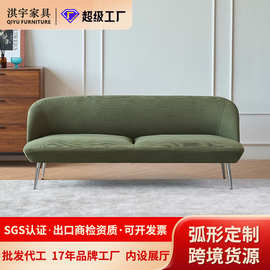 北欧简约家用布艺沙发公寓民宿样板间设计师家具双人三人直排沙发