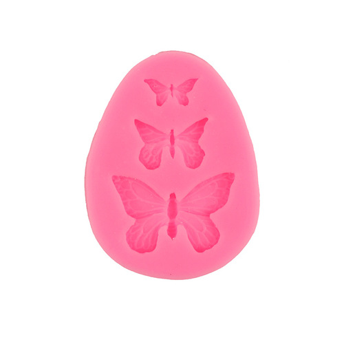 Three Butterflies Fondant Silicone Mold Handmade Soap DIY Cake Decoration Chocolate Lace Baking Tools
