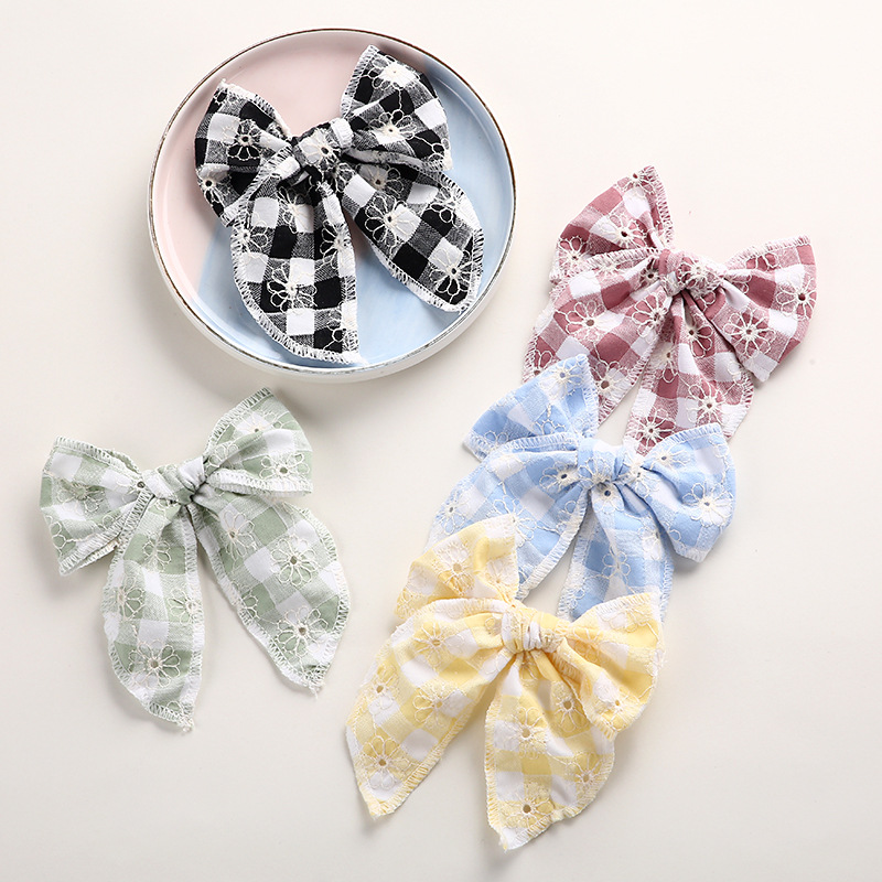 Kid's Cute Fashion Solid Color Bow Knot Cloth Hair Accessories Printing Hair Band display picture 4