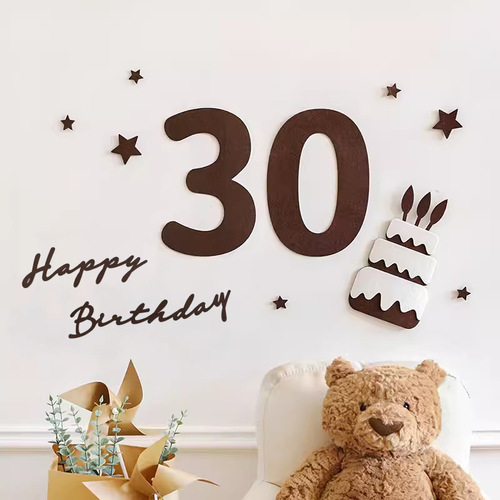 Ins felt digital birthday happy decoration photo pet background wall for boys and girls babies children party arrangement