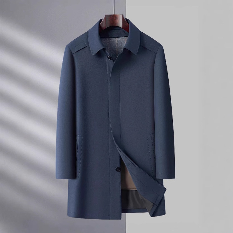 High-end trench coat can take off the wool liner lapel long fashion business men's winter thick fashion coat