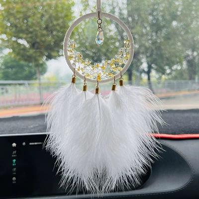 decoration finished product, Car hanging - moon-crystal-car-hanging-white
