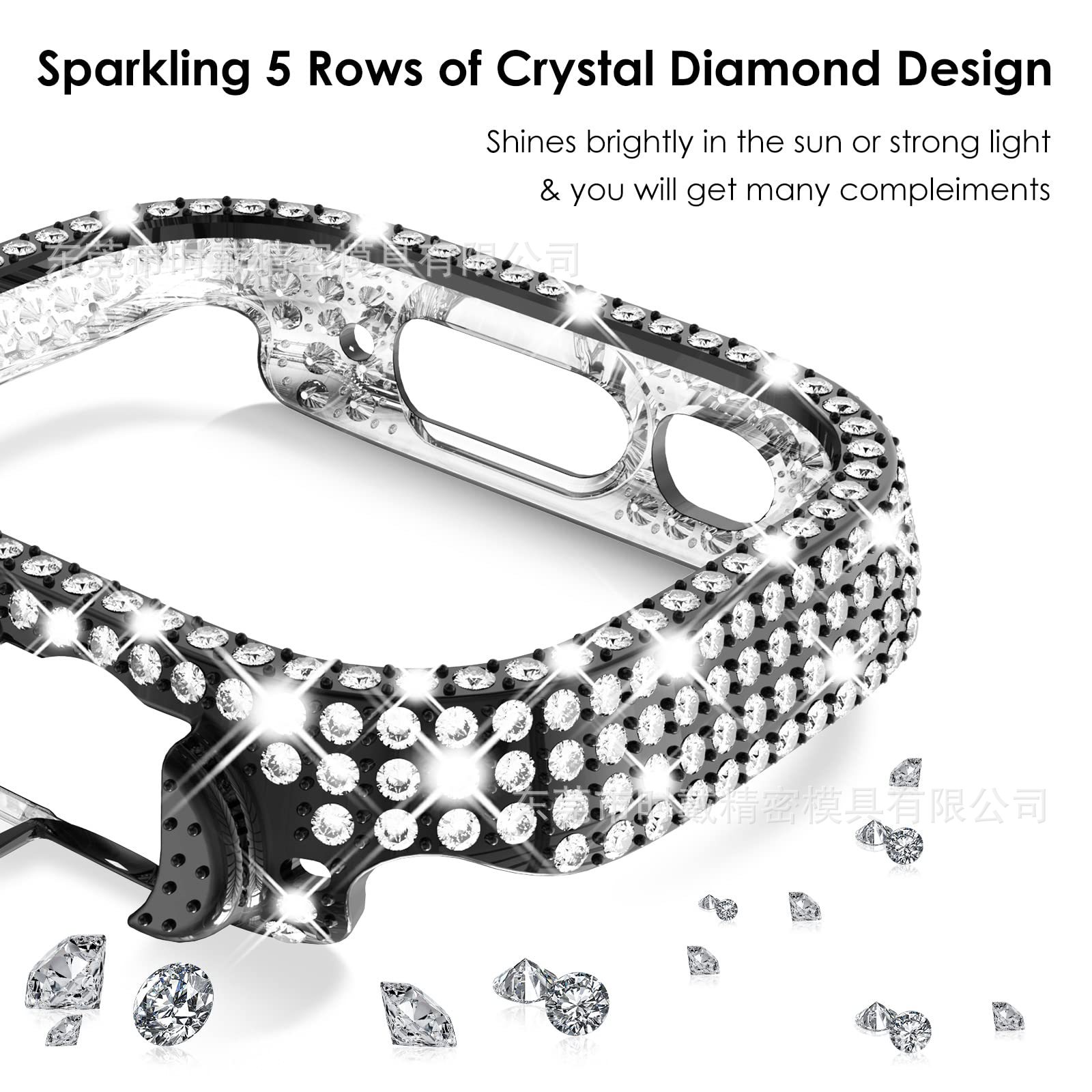 Wholesale applicable Apple watch case applewatchs8PC full diamond hollow protective cover iwatch protective case