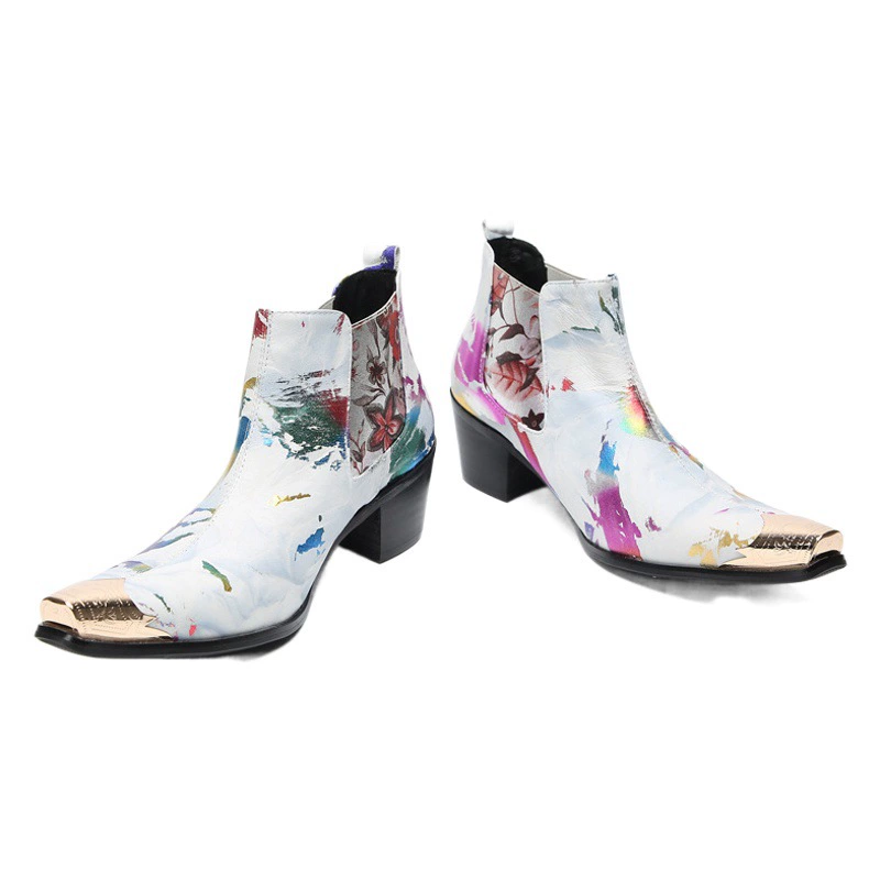 Мужская модная мужская обувь с высоким верхом и принтом Ботинки Martin, кожаные ботинки, осенне-зимние Новые повседневные модные ботинки, мужская кожаная обувь для внешней торговли