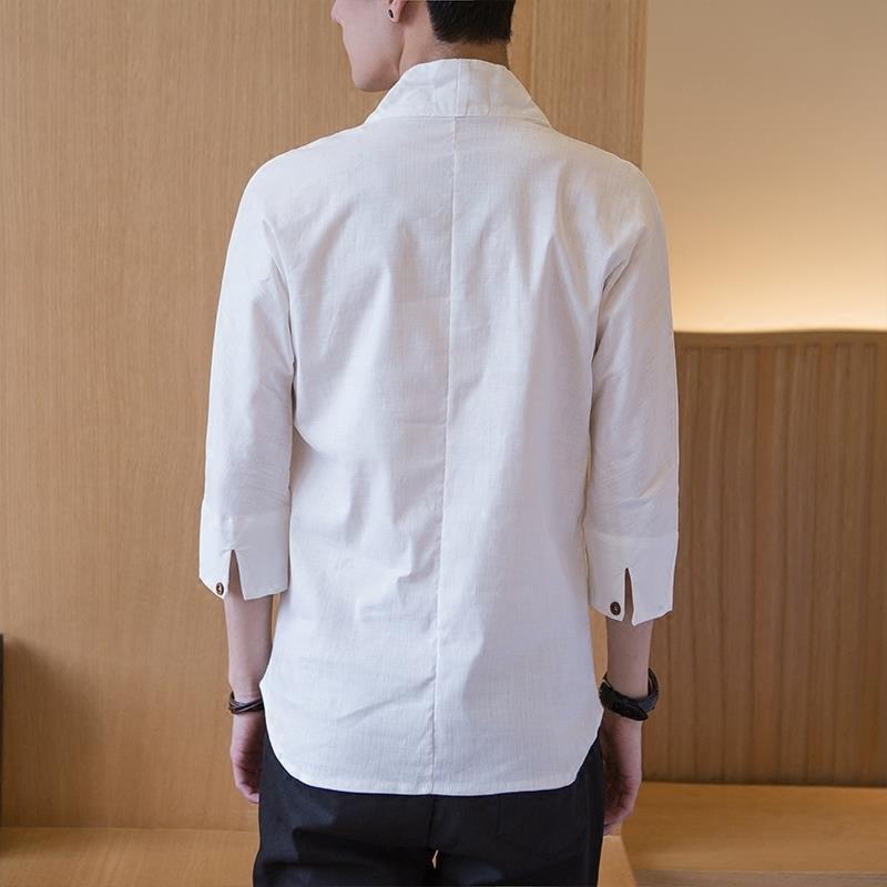 Traje Tang de verano de estilo chino, traje Han de manga corta para hombres y mujeres jóvenes, traje de monje, traje de meditación, traje de té, algodón y lino de verano image 5