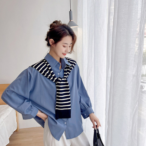 Korean Striped Knitted Wool Scarf with Fake Collar for Children and Adults, Decorative Cardigan for Office and Air-Conditioned Rooms, Shoulder Scarf