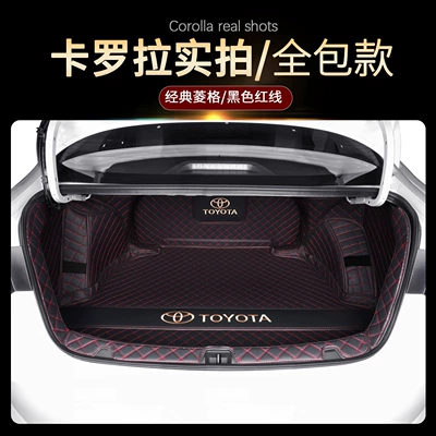 Trunk Mat mat, full coverage car - black-with-red-lines-full-coverage-thickened-and-wear-resistant-toyota-corolla-19-26-models-fuel-system-back-panel-is-a-single-piece