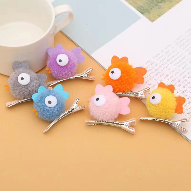 Cartoon bird hair clip with Instagram style candy color handmade DIY hair clip plush hair accessory children's headwear wholesale