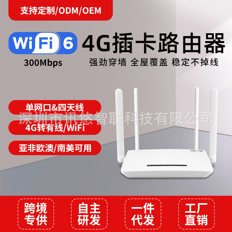 4g Wireless Router for Home Use, Broadband-Free Cat4 Card Router, Wireless Wifi, Exclusively for Cross-Border Use