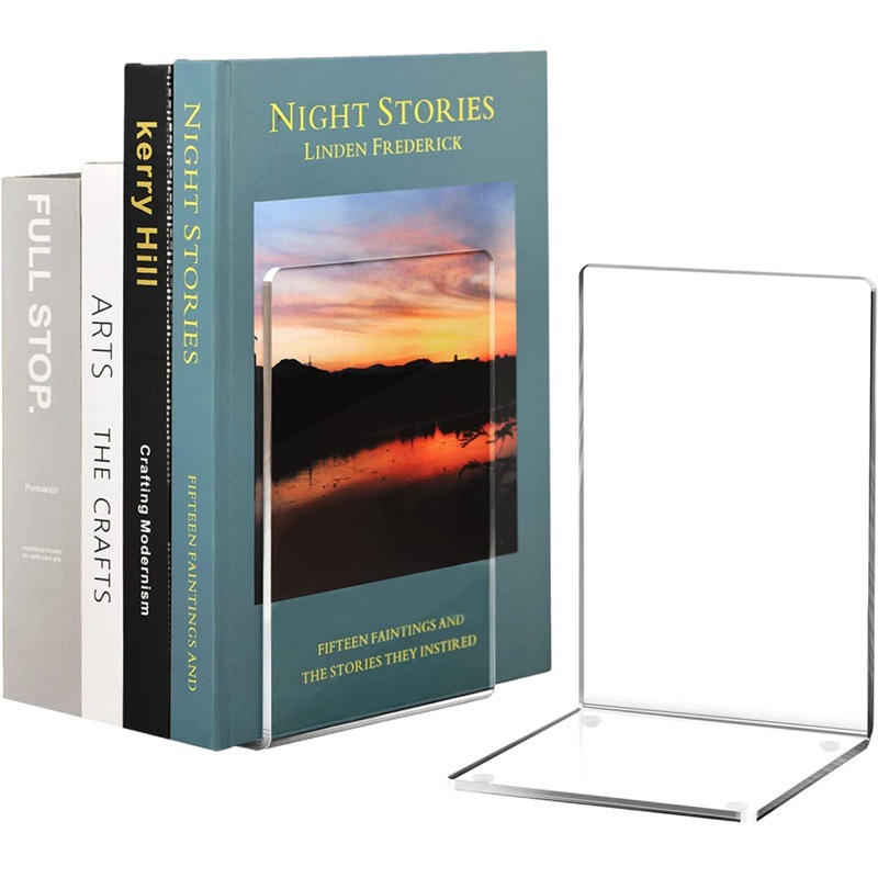 Transfronterizo exclusivo de acrílico transparente libro de pie estudiante de lectura de pie de partición deflector libro soporte de libro estante