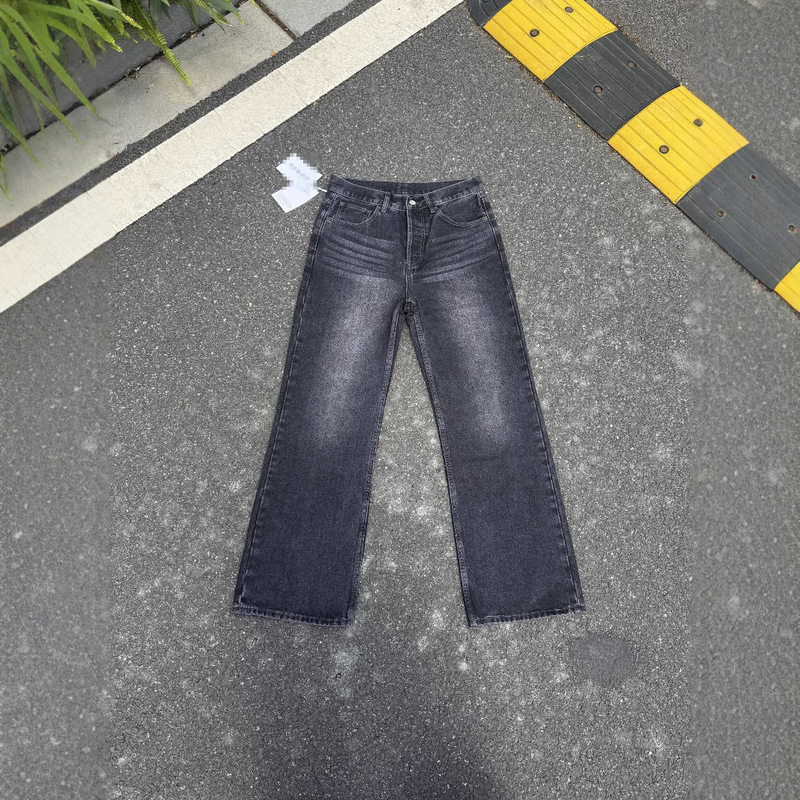 Ac2021M Classic Light Blue Loose Straight Wide-Leg Pants American Style Jeans Unisex Fashion