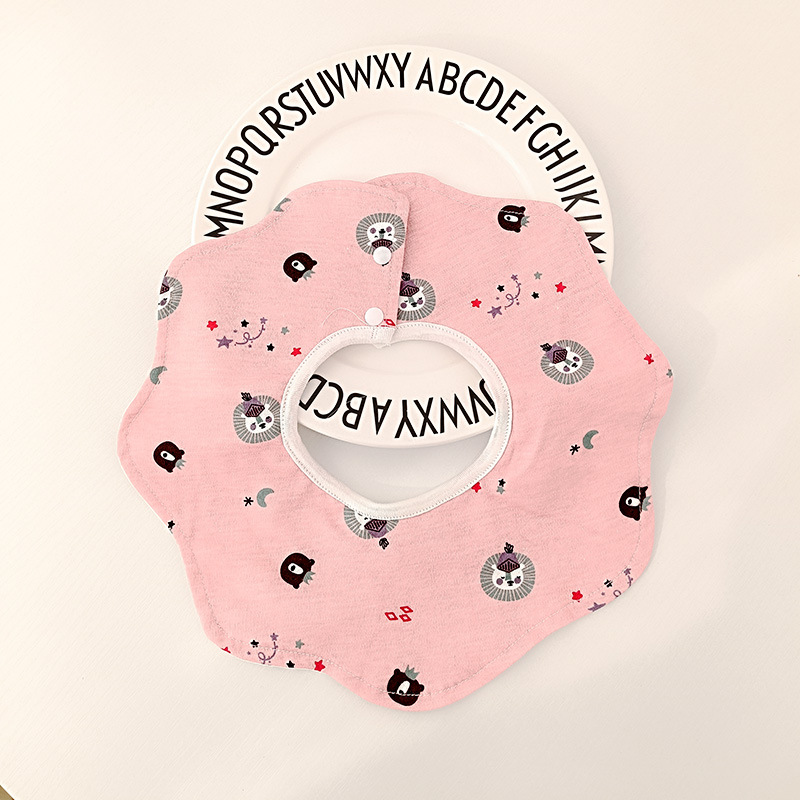 Bebé recién nacido otoño e invierno nuevo estilo flor saliva toalla algodón bebé impermeable escupir babero 360 grados rotación