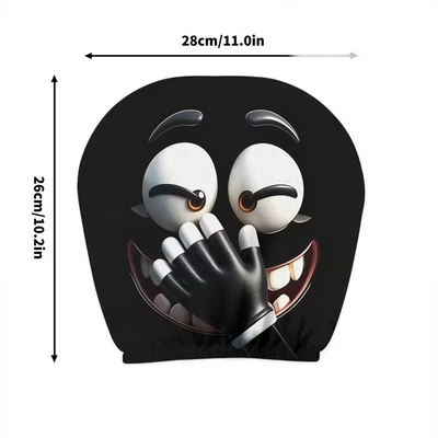 Universal seat cover Hat-Wearing Expressions, Elastic, Stain-Resistant, Durable - 20-double-sided-printing-1pc-26cm28cm