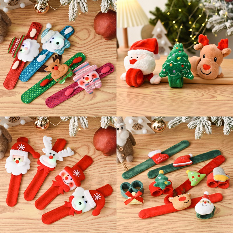 Children's Christmas creative small gifts with lights and light-up rings, bracelets, cartoon watch decorations