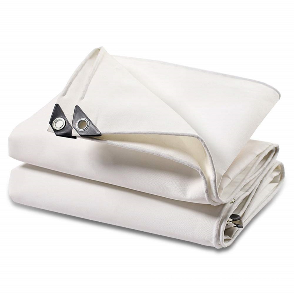 白色加厚PVC涂塑篷布防水防火防晒盖布卡车货场阻燃雨布油布