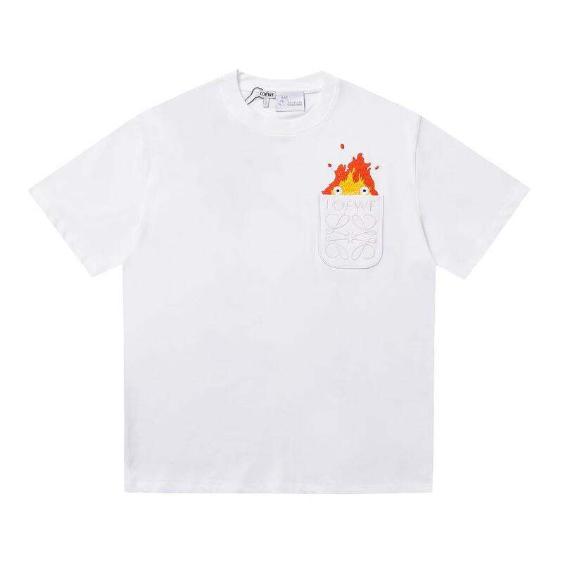 High-End Loewe T-Shirt, Short-Sleeved, High-Weight Pure Cotton, Unisex Couple's Wear, Round Neck, Loose Fit High-End Loewe T-Shirt, Short-Sleeved, High-Weight Pure Cotton, Unisex Couple's Wear, Round Neck, Loose Fit