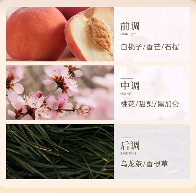 Car air freshener with gardenia and white peach scents, long-lasting fragrance, odor eliminator and freshener for the car interior