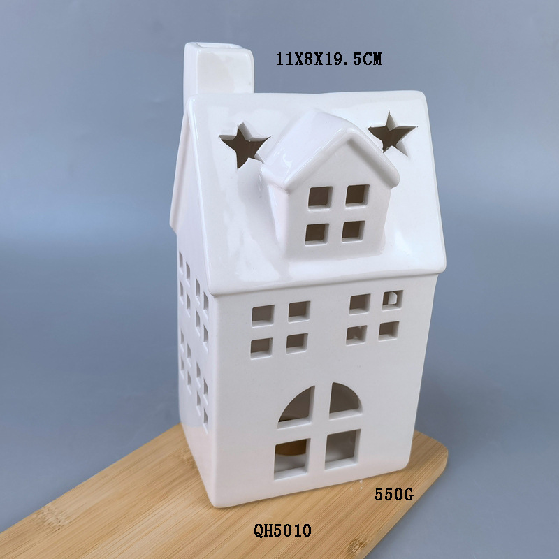Galvanoplastia Navidad cerámica decoración de la casa hueco LED vela habitación media temperatura porcelana blanca titular de la vela decoración de vacaciones