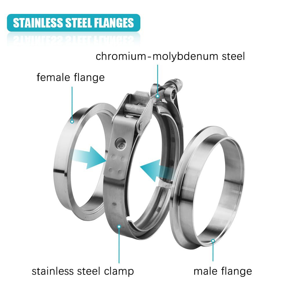 Cross-border hot-selling exhaust pipe connector, multi-inch V-type flange device, clamp device, universal car accessories