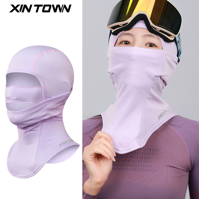 Xingheng Double-Layer Ski Hood, Snowboard Riding Mask, Outdoor Autumn and Winter Warm Hood, Motorcycle Cold-Proof Fleece-Lined