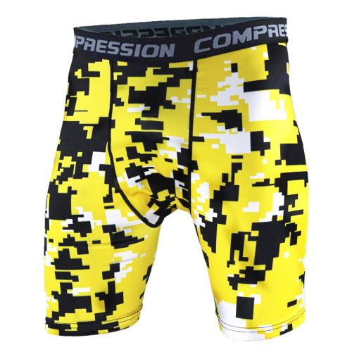Camouflage sports fitness men's tights training marathon summer elastic quick-drying running basketball base shorts