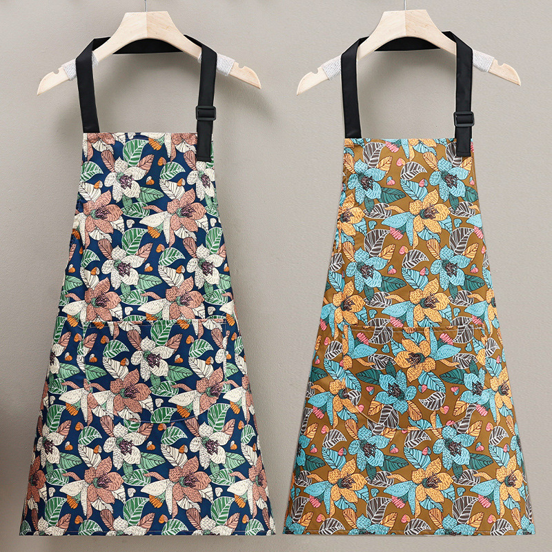 Grembiule da cucina impermeabile a fiori per uomo e donna resistente_voghion.com