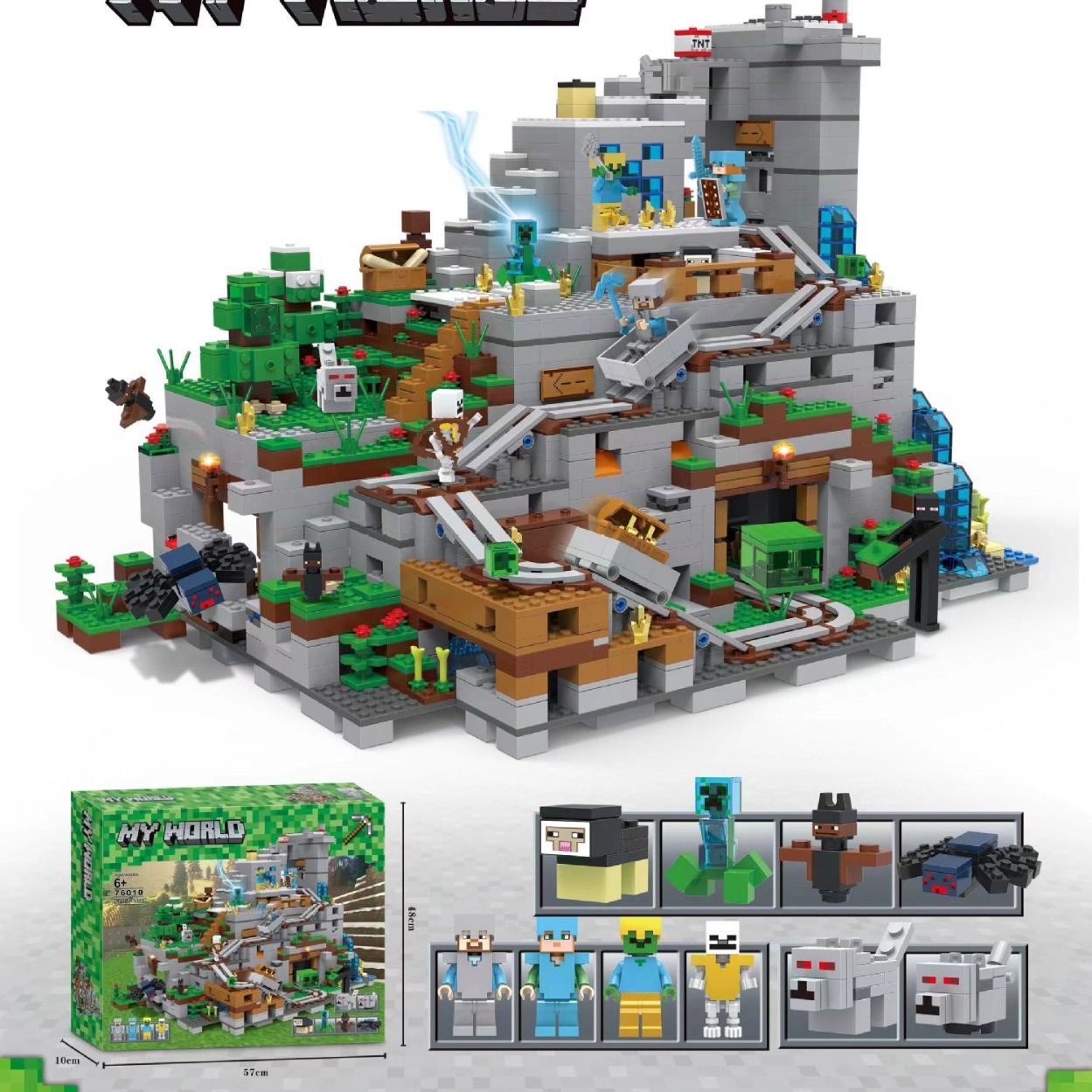 76010 My World Building Blocks Large Organ Cave Full Edition 2688 Granular Игрушки