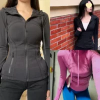 Lulu SLEEK CITY спортивная куртка с капюшоном для бега, куртка для йоги, женский топ для фитнеса для похудения