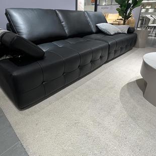 Lawrence Sofa Italian Light Luxury Top Layer Genuine Leather Modern Minimalist Living Room Straight Row Villa Large Apartment Minimalist