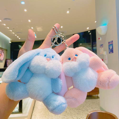 Plush bunny cartoon key chain cute couple doll bag pendant small gift doll pendant key chain