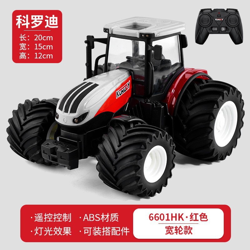 Vehículo de ingeniería de granjero de juguete eléctrico transfronterizo 2,4g control remoto inalámbrico de carga de 6 canales vehículo de carga de tractor grande