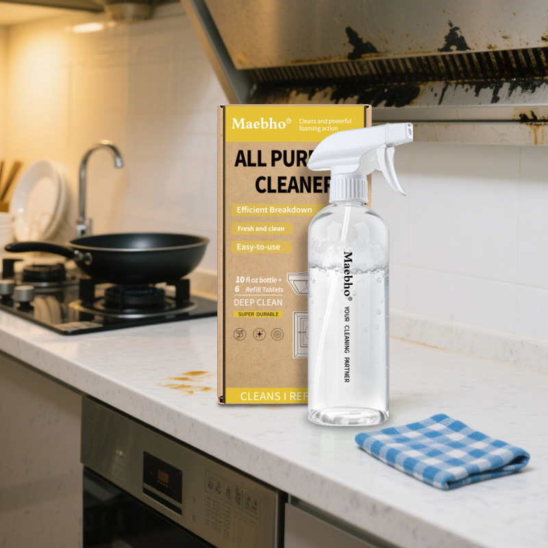 Cross-Border Range Hood Cleaner, Heavy Grease Cleaner for Stoves, Ovens, Stainless Steel, Glass, Multi-Purpose Cleaner Set